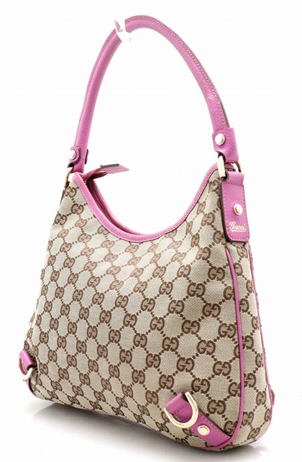 11711338 1 Gucci GG Abbey Shoulder Bag Khaki Beige Pink Purple