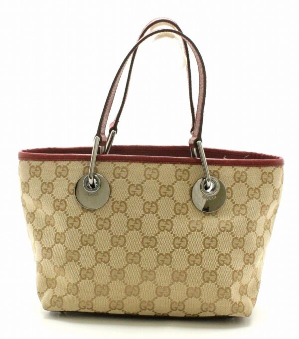 11720106 Gucci GG Mini Tote Bag Khaki Beige Bordeaux