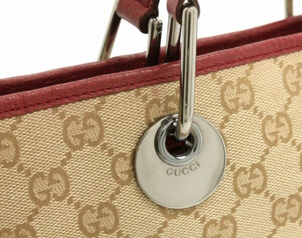 11720106 6 Gucci GG Mini Tote Bag Khaki Beige Bordeaux