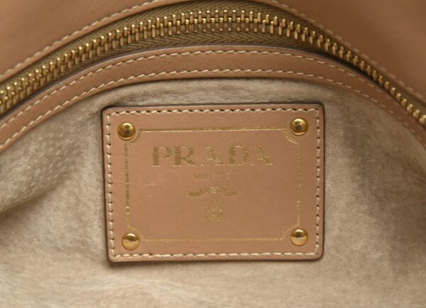 11720188 8 Prada Tote Bag Handbag 2WAY Leather Beige