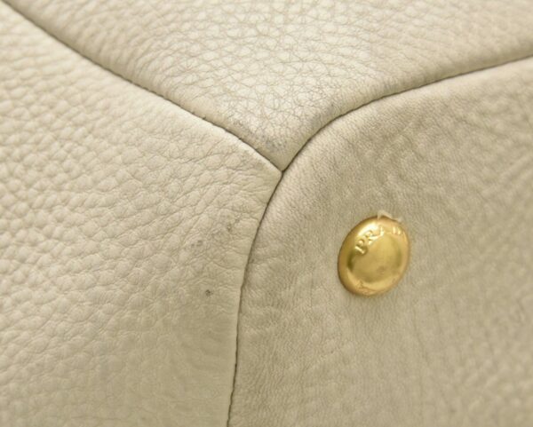 11720191 2 Prada Shoulder Bag Leather Vitello Ivory