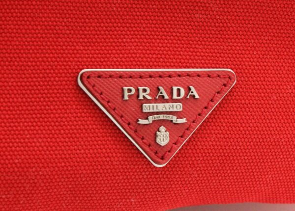 11720211 8 Prada Canapa 2WAY Tote Bag Studs Bijou Red