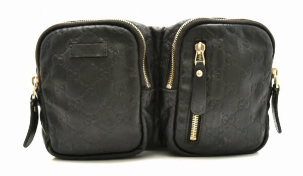 11720213 Gucci Guccisima Waist Bag Leather Black