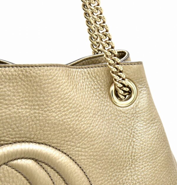 11720222 6 Gucci Soho Logo Chain Shoulder Bag Leather