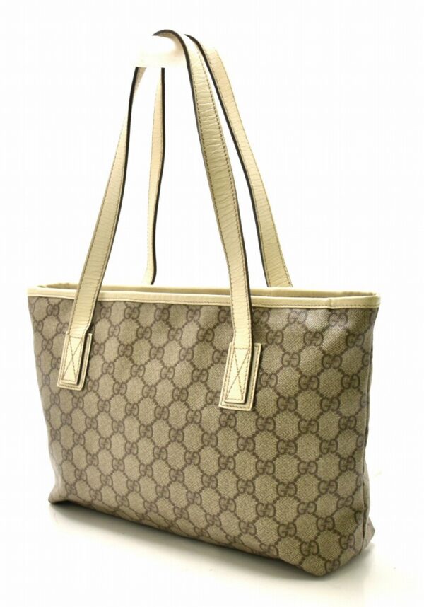 11720907 1 Gucci GG Supreme Tote Bag Handbag Khaki Beige Ivory