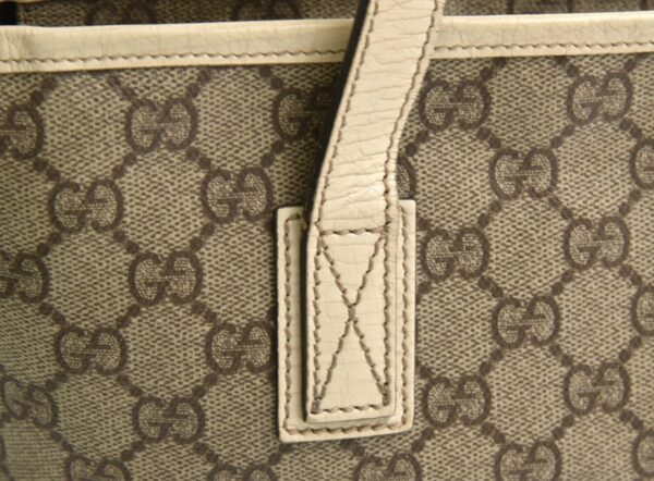 11720907 6 Gucci GG Supreme Tote Bag Handbag Khaki Beige Ivory