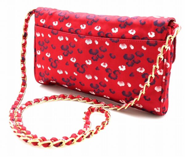 11720911 1 Prada Quilted Chain Floral Print Shoulder Bag Nylon Red