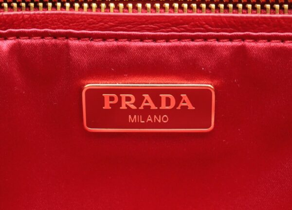 11720911 8 Prada Quilted Chain Floral Print Shoulder Bag Nylon Red