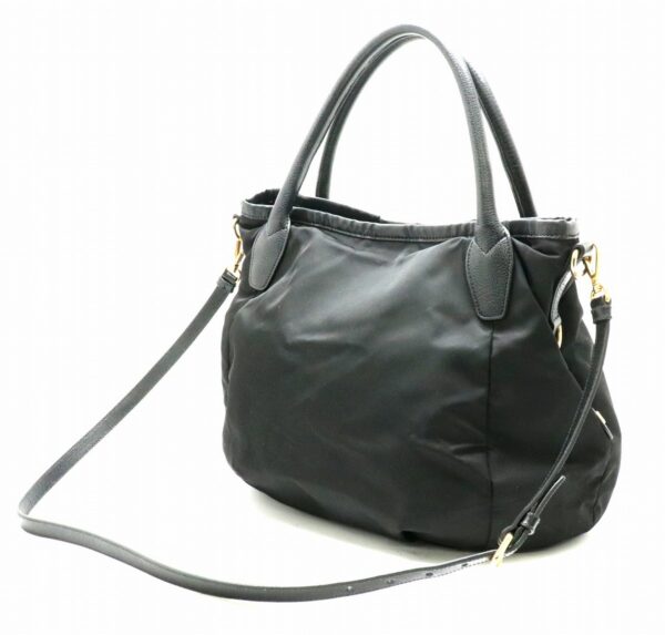 11720914 1 Prada Nylon Handbag 2WAY Leather Black