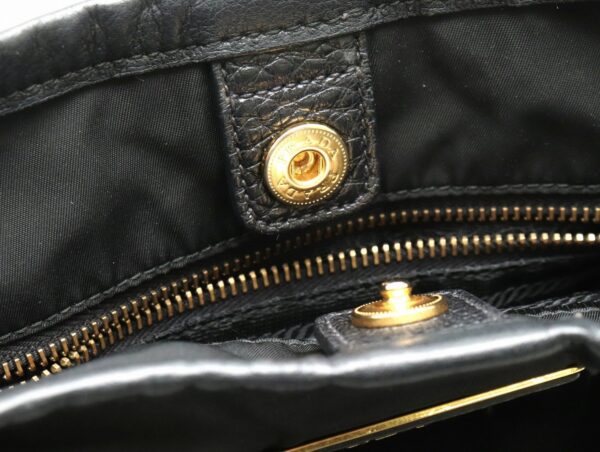 11720914 5 Prada Nylon Handbag 2WAY Leather Black