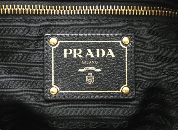 11720914 8 Prada Nylon Handbag 2WAY Leather Black