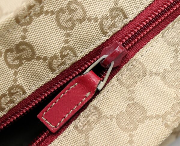 11720945 5 Gucci GG Handbag Leather Khaki Beige Red