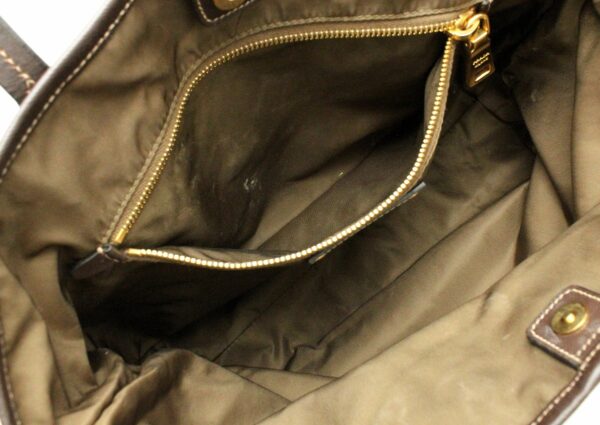 11721358 4 Prada Tote Bag Nylon Leather Khaki Brown