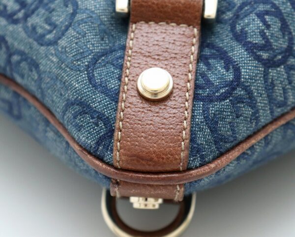 11721362 2 Gucci Interlocking G Shoulder Bag Denim Blue Brown