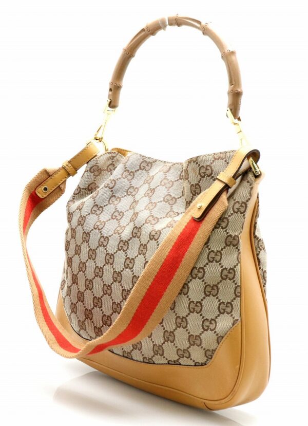 11721373 1 Gucci GG Bamboo 2WAY Shoulder Bag Beige