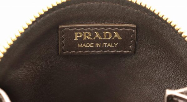 11731264 6 Prada Coin Case Haraco Leather Animal Motif Brown