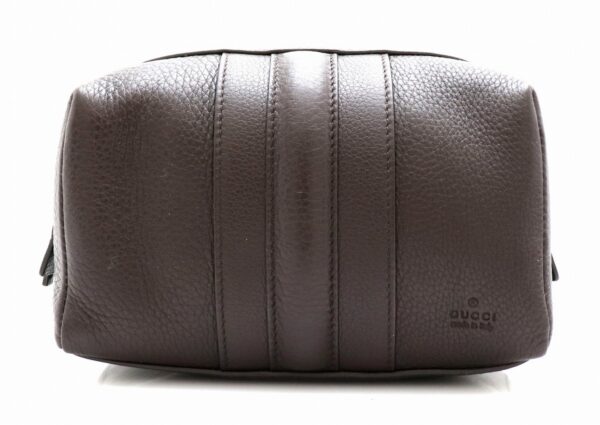 11731289 Gucci Pouch Cosmetic Pouch Leather Brown