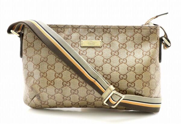 11731341 Gucci GG Crystal Crossbody Bag Metallic Khaki