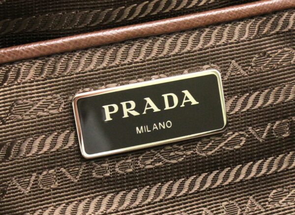 11740140 7 Prada Plaid Tote Bag 2WAY Nylon Khaki Purple