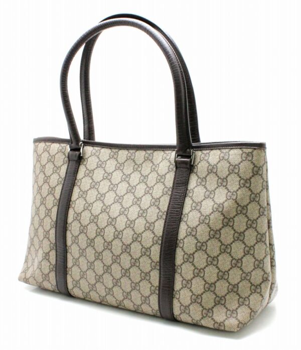 11740143 1 Gucci GG Supreme Shoulder Tote Khaki Beige Brown