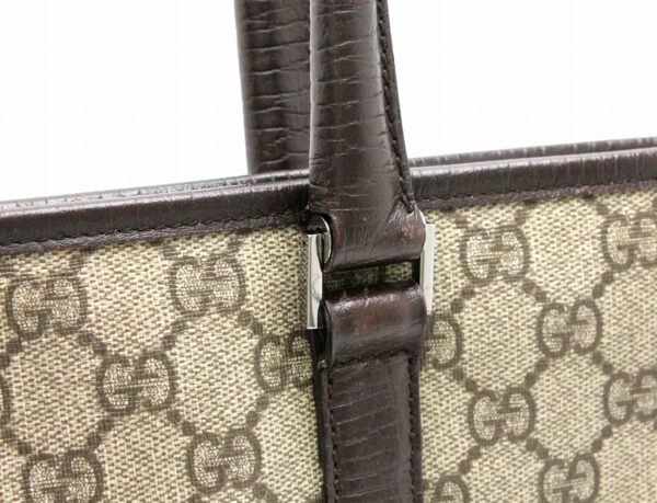 11740143 6 Gucci GG Supreme Shoulder Tote Khaki Beige Brown