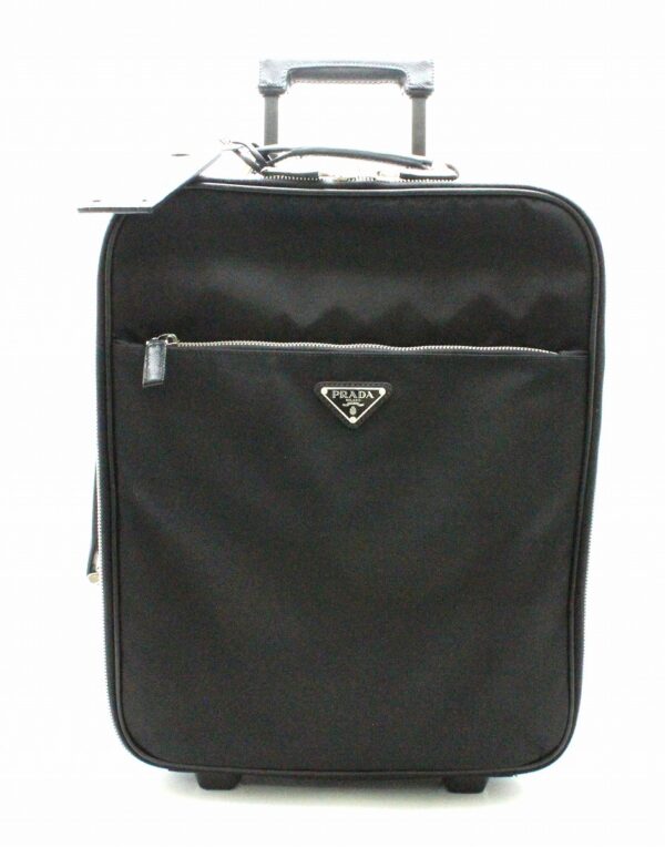 11740145 Prada Nylon Carry Bag Trolley Black