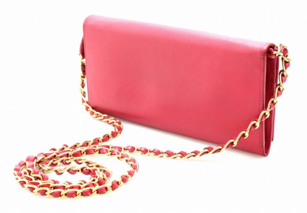 11741964 1 Prada Chain Wallet 3WAY Saffiano Peonia Pink