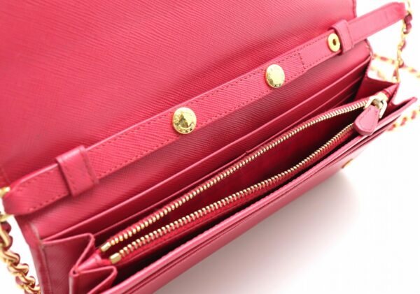 11741964 3 Prada Chain Wallet 3WAY Saffiano Peonia Pink