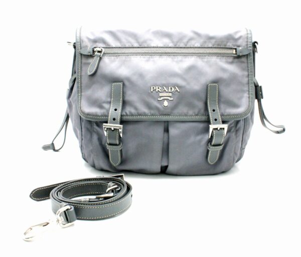 11741965 Prada Nylon Shoulder Bag Gray