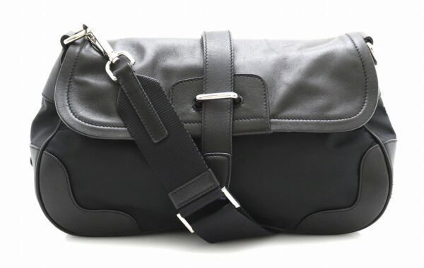 11742007 Prada Messenger Bag Nylon Leather Nero Black