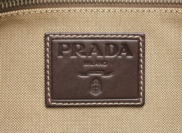 11742035 8 Prada Logo Jacquard Shoulder Bag Khaki Beige