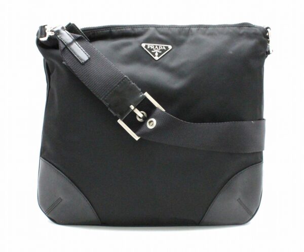 11750192 Prada Shoulder Bag Nylon Leather Nero Black