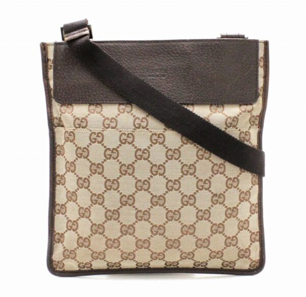 11750204 Gucci GG Diagonal Shoulder Bag Khaki Beige Brown