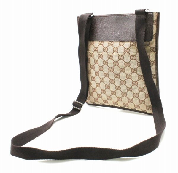 11750204 1 Gucci GG Diagonal Shoulder Bag Khaki Beige Brown