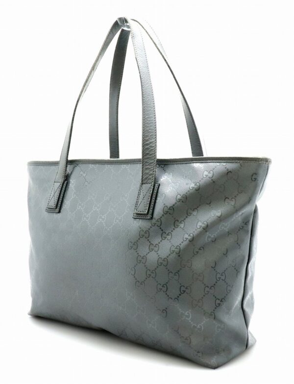 11751510 1 Gucci GG Implement Leather Tote Metallic Gray