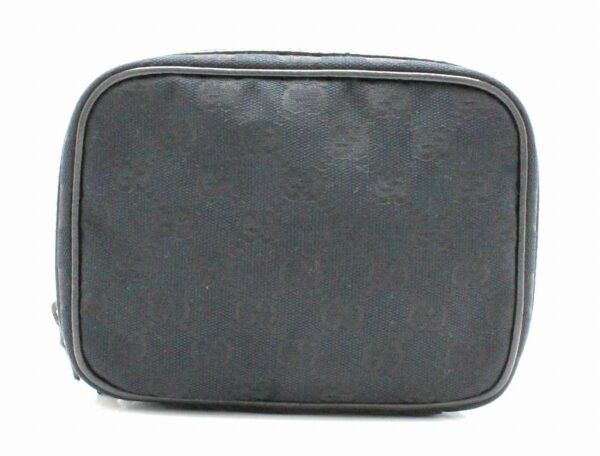 11761097 Gucci GG Makeup Pouch Leather Black