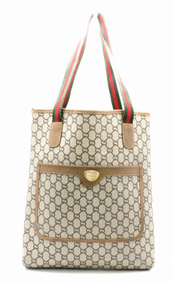 11761191 Gucci GG Plus Tote Bag Khaki Beige Brown