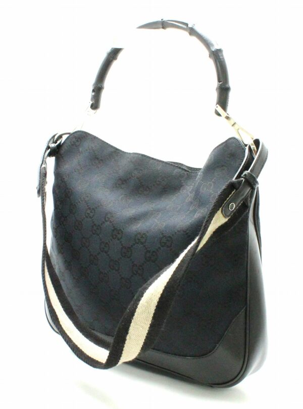 11761256 1 Gucci GG Bamboo Handbag 2WAY Black Beige