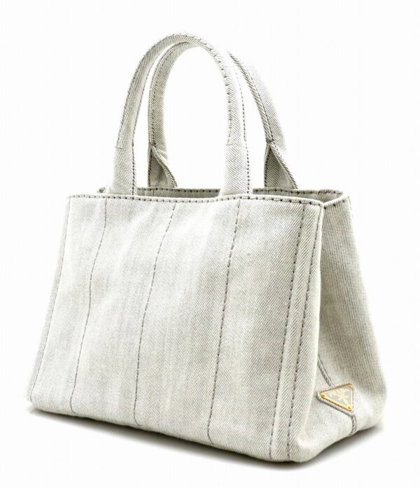 11770093 1 Prada Canapa Tote Bag Denim Bianco