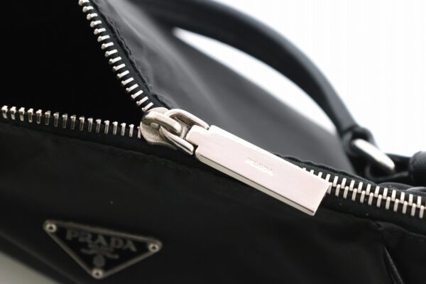 11780027 5 Prada Glace Calf Shoulder Bag Leather Nylon Black