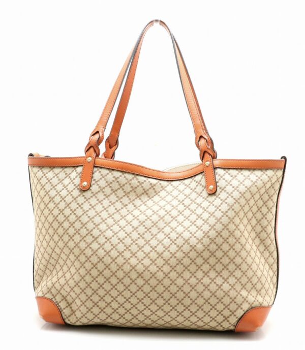 11780598 Gucci Diamante Tote Bag Leather Khaki Beige Brown