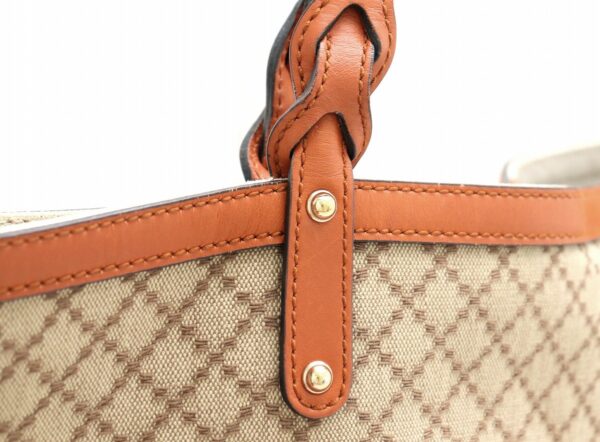 11780598 6 Gucci Diamante Tote Bag Leather Khaki Beige Brown