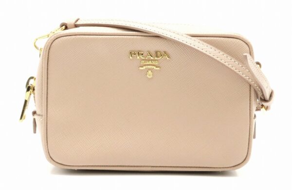 11790356 Prada Saffiano Shoulder Bag 2WAY Crossbody Orchidea Pink Beige