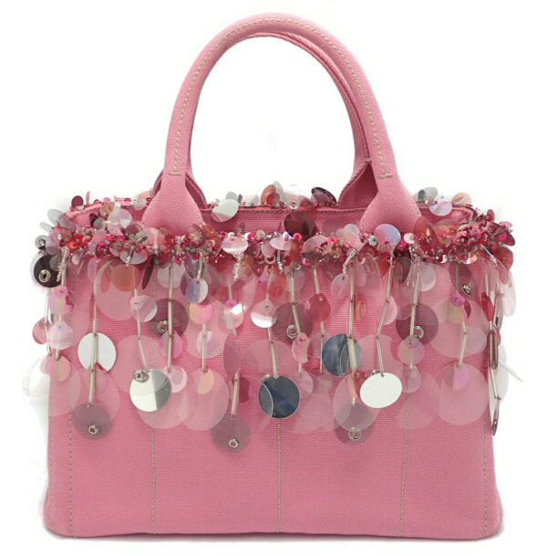 11810198 1 Prada Canapa 2WAY Tote Bag Pink Sequins