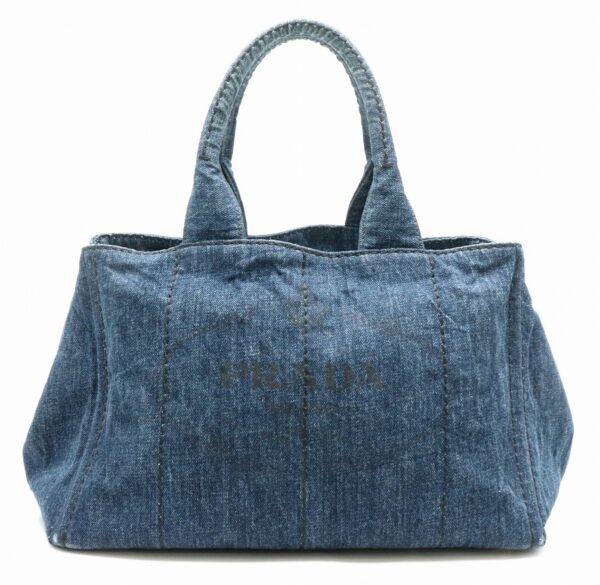 11810750 Prada Canapa Tote Bag Denim Avio Blue