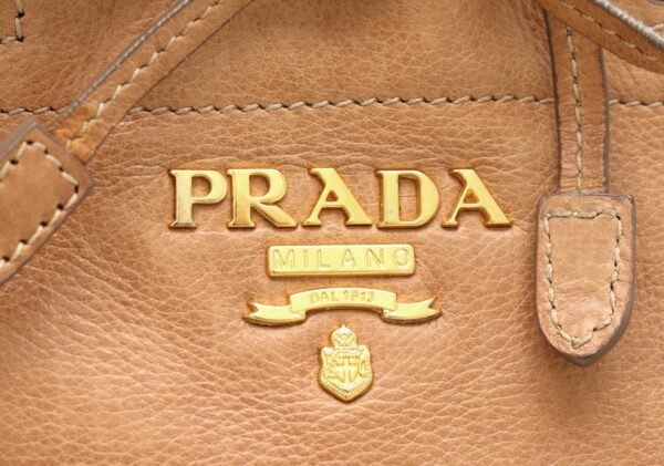 11820207 8 Prada Handbag 2WAY Ribbon Leather Brown