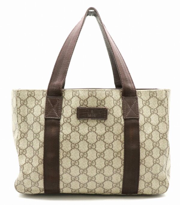 11822071 Gucci GG Supreme Tote Bag Handbag Leather Khaki Beige Brown