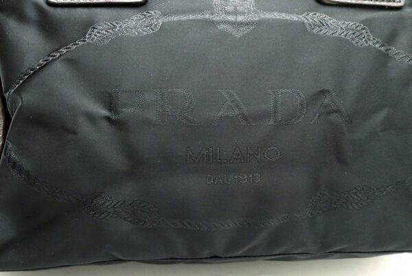 11830225 8 Prada 2WAY Handbag Nylon Jacquard Leather Nero Black