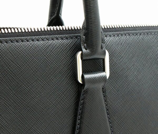 11830227 6 Prada Saffiano Leather Briefcase Document Bag Nero Black