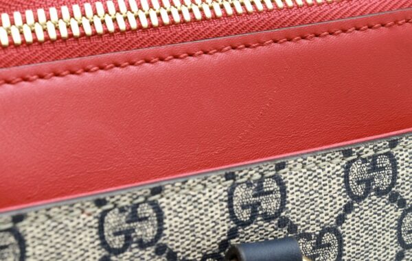 11830249 7 Gucci GG Plus GG Supreme Handbag 2WAY Shoulder Bag Leather Navy Red